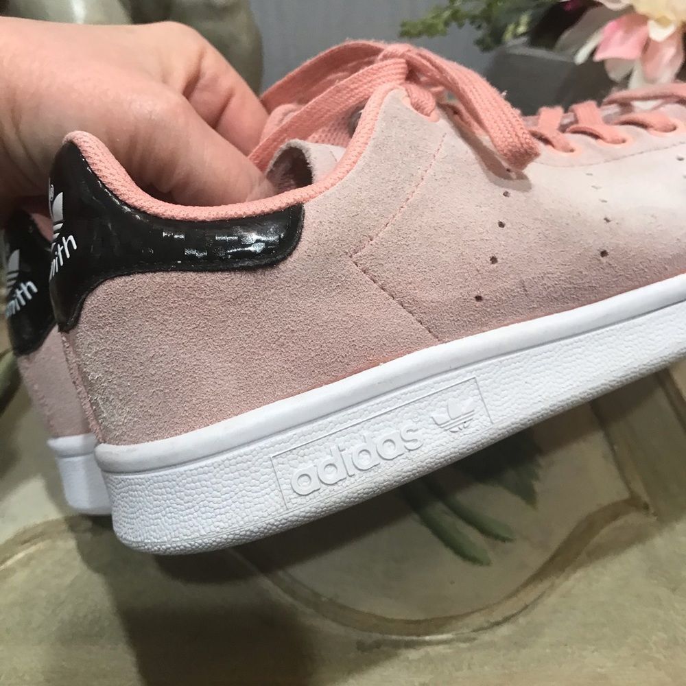Adidas Stan Smith Blush Pink Suede Sneakers Youth US Sz 5.5 UK Sz 5 - Picture 7 of 16